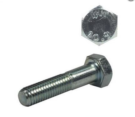 BOLT HEX HD 10.9 ZINC M/FINE M10-1.25 X 55MM B/O